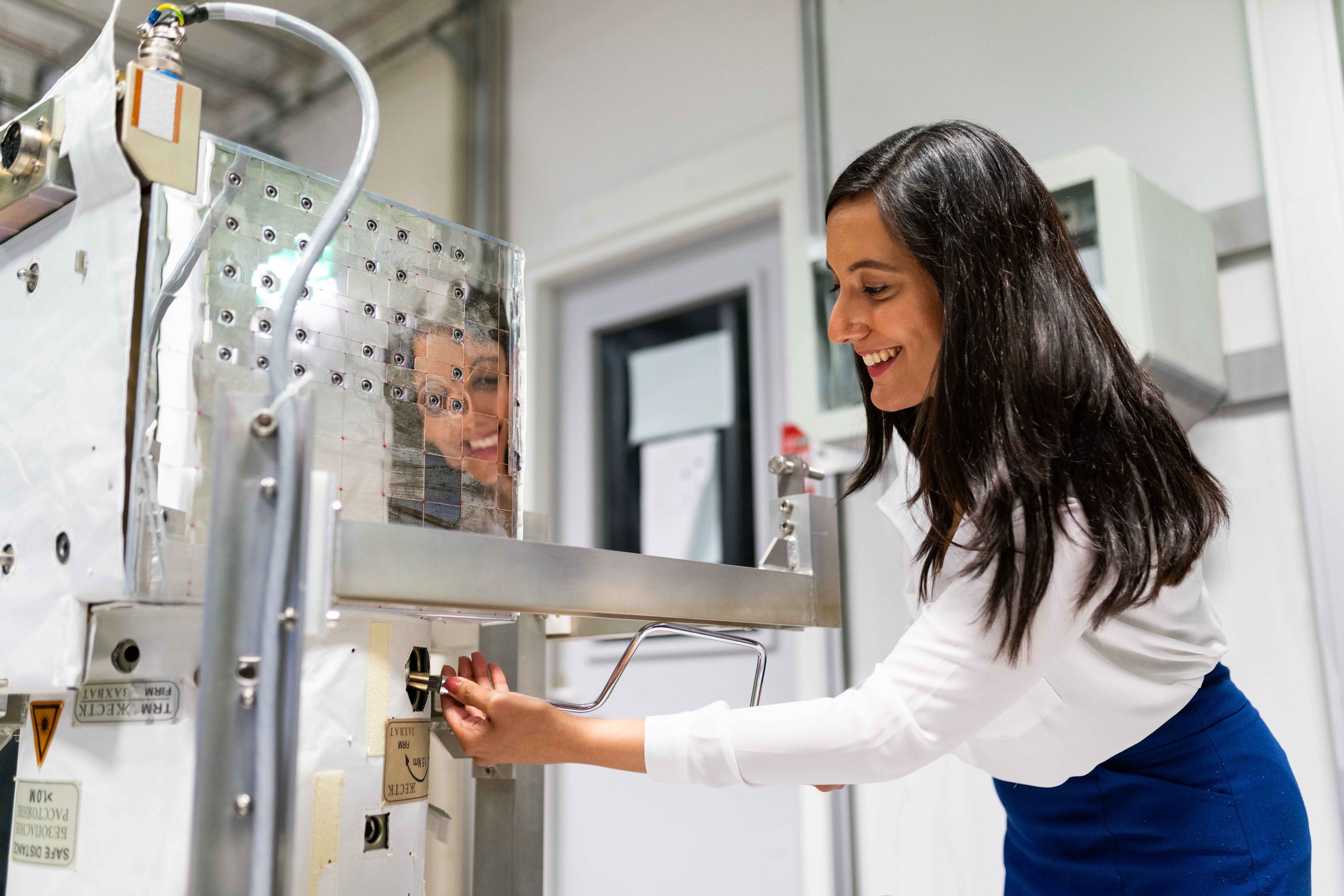 Engineer working with a precision instrument